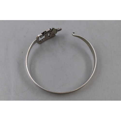 8 - Egyptian Hallmarked Silver Ankh Bangle