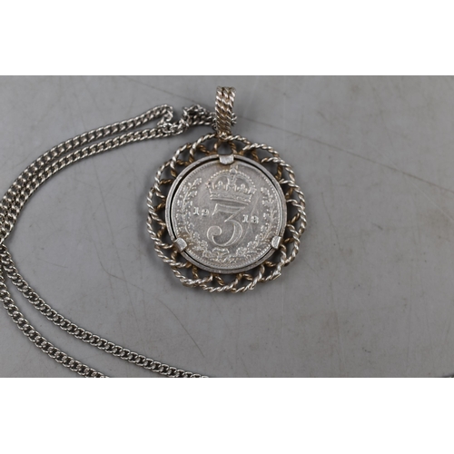 13 - Two Silver 925 Pendant Necklaces including George V 3D Coin