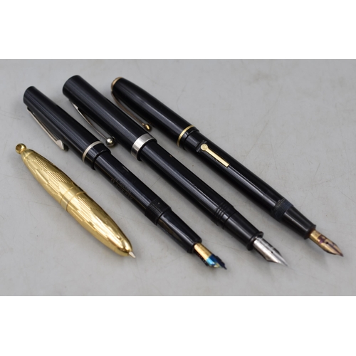 14 - Three Fountain Pens including Sheaffer, and Conway Stewart and a Rotating Ball Point ,