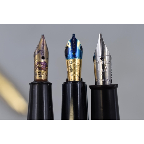 14 - Three Fountain Pens including Sheaffer, and Conway Stewart and a Rotating Ball Point ,