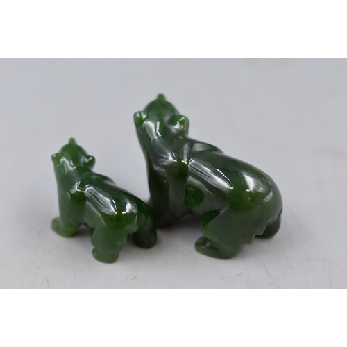 15 - Two Jade Bear Figures