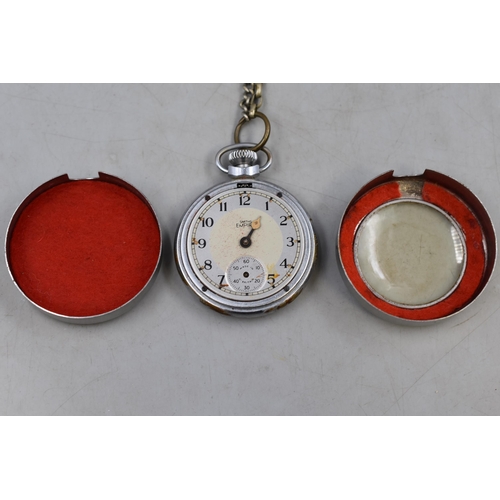 60 - Vintage Smiths Empire Cased Pocket Watch on Chain