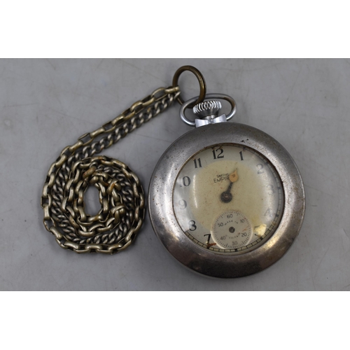 60 - Vintage Smiths Empire Cased Pocket Watch on Chain