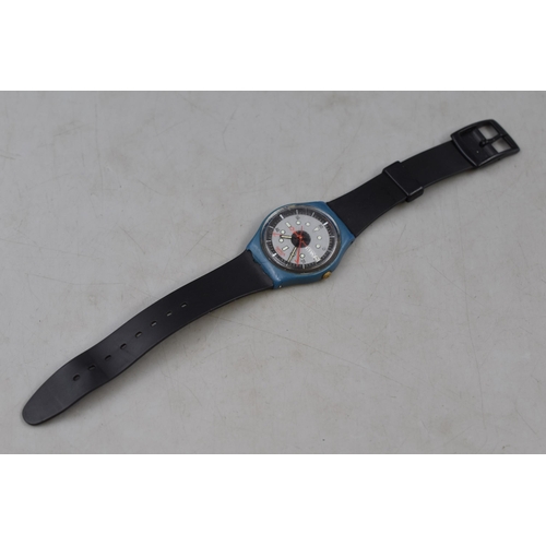 63 - Swatch Day / Date Watch with Rubberised Strap (Working)