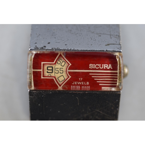 65 - Sicura 17 Jewels Jump Hour Watch (Working)