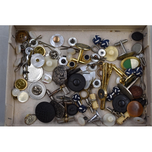 76 - Selection of Cufflinks, Pin Badges and Buttons