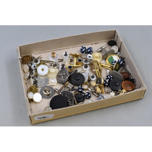 76 - Selection of Cufflinks, Pin Badges and Buttons