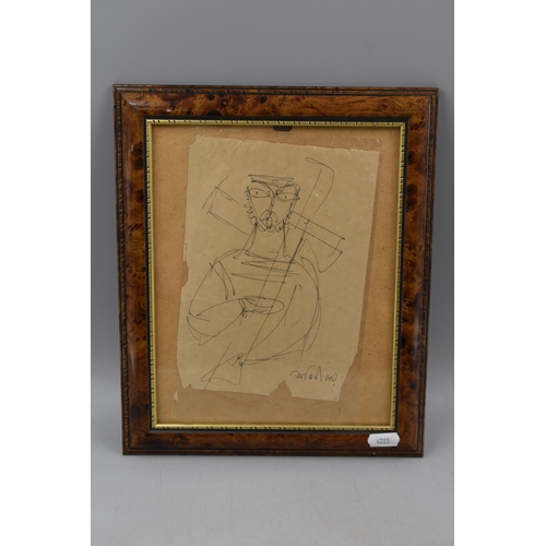 93 - Jamini Roy Signed Ink Sketch on Paper acquired by descent from Professor Rama Krishna Sen in Calcutt... 