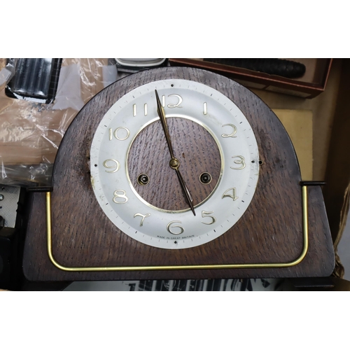 367 - Mixed Lot to include Vintage Clocks, Clock Parts, Weights, Radio, Magnifier and others