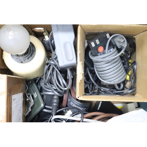 369 - Large Mixed Lot 2 Boxes of Vintage Cine Projector Bits and Pieces to include Leads Power Packs and o... 