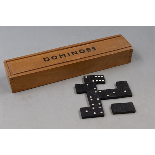 404 - Set of Double Nine Dominoes in Wooden Storage Case