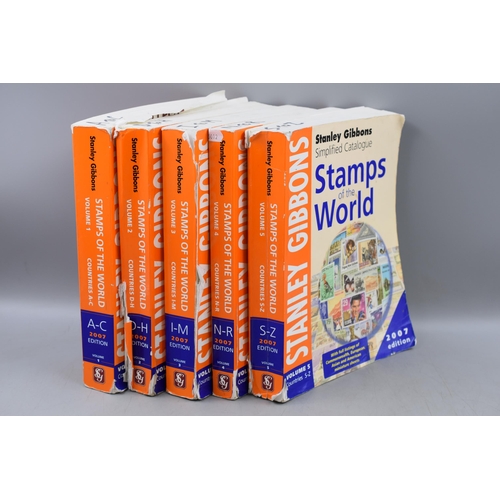 413 - A Full Set of Stanley Gibbons 2007 'Stamps of The World' Catalogues (Volumes 1-5). Well Used