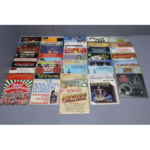 422 - Large Collection Of Pre-Owned Brass Band and Marching Vinyl LP's to Include Brighouse and Rastrick B... 