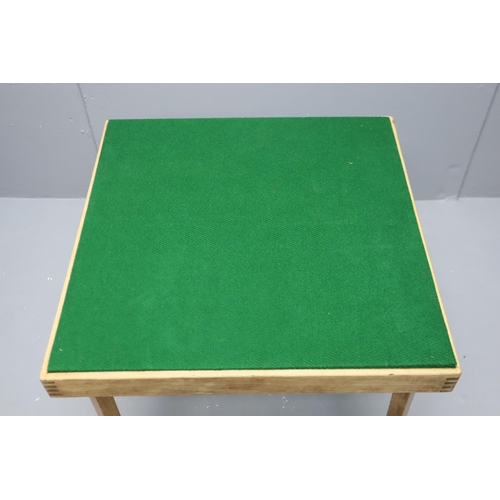 730 - A Vono Folding Card Table, With Green Baize Top. Approx 24