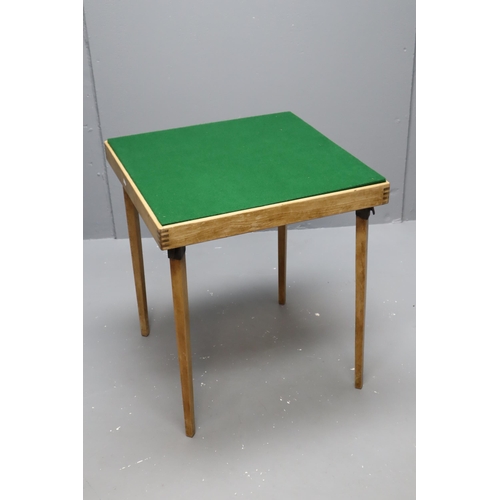 730 - A Vono Folding Card Table, With Green Baize Top. Approx 24