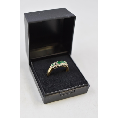 1 - Hallmarked London 375 (9ct) Gold, Diamond and Sapphire Ring (Missing Stone) Complete with Presentati... 