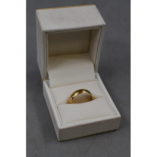 14 - Hallmarked Birmingham 22ct Gold Band Ring (Size L) Complete with Presentation Box (4.99 grams)