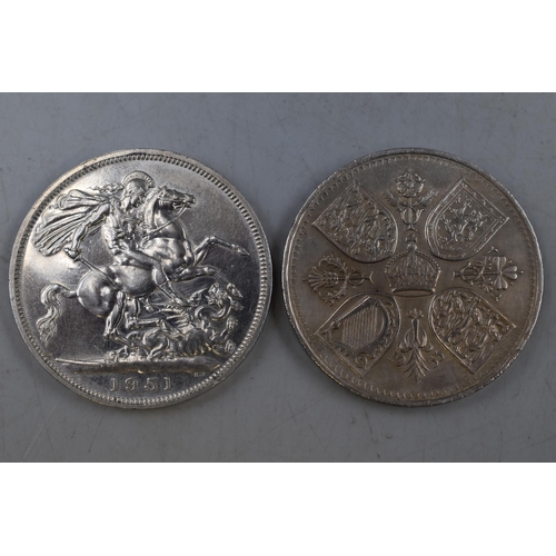 152 - George VI 1951 and a Elizabeth II 1953 Crown