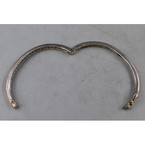 36 - Silver 925 Clear Stoned Bangle