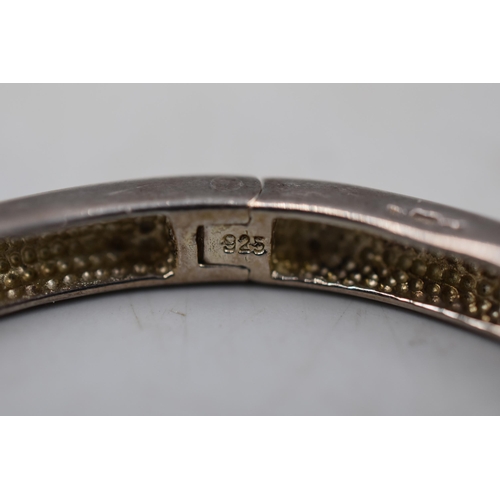 36 - Silver 925 Clear Stoned Bangle