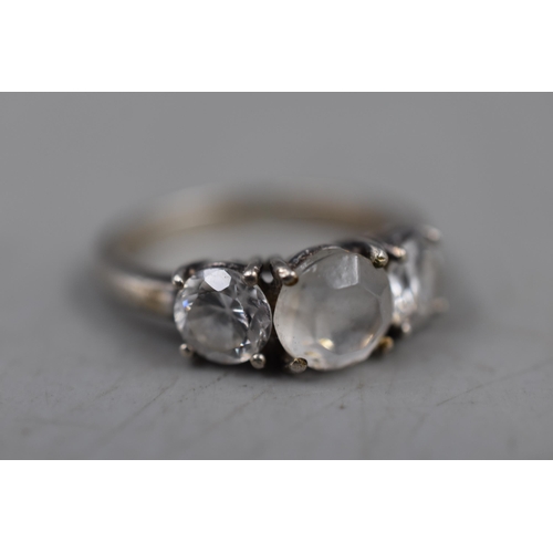 46 - Silver 925 CZ Ring size 