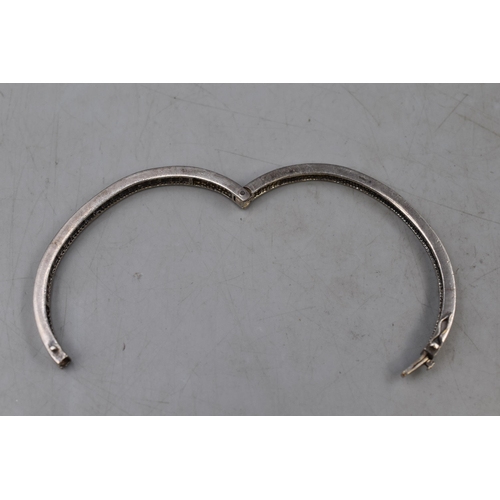 58 - Silver 925 Clear Stoned Bangle