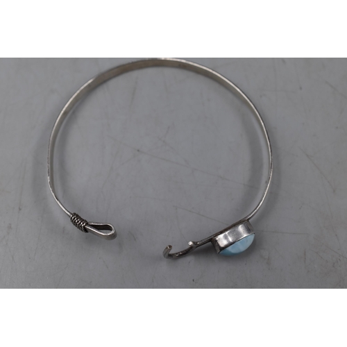 59 - Silver 925 Blue Stoned Bangle