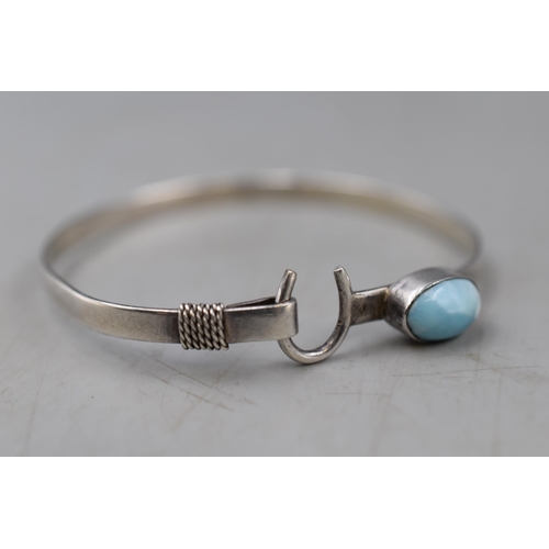 59 - Silver 925 Blue Stoned Bangle