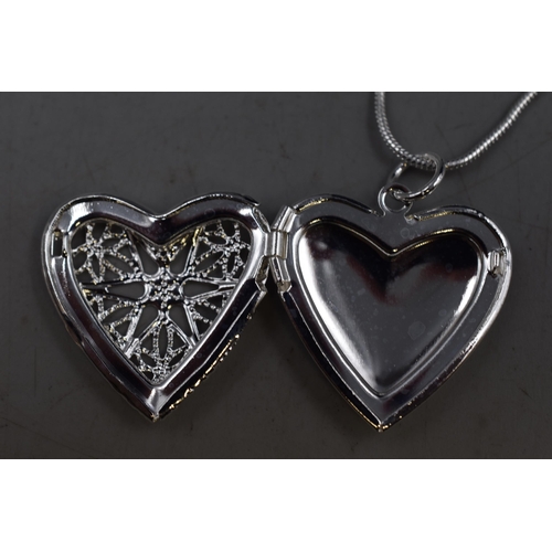 67 - Silver 925 Heart Shaped Pendant Necklace