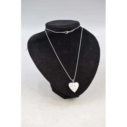 67 - Silver 925 Heart Shaped Pendant Necklace