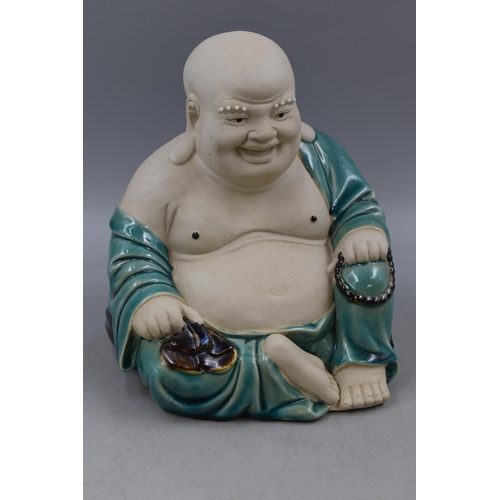 256 - Glazed and Matt Finished Buddha Figure (10