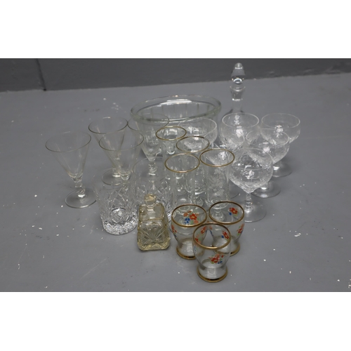 801 - Mixed Selection of Glassware to include Small Lidded Condiment Jar, Lovely Selection of Drinking Gla... 