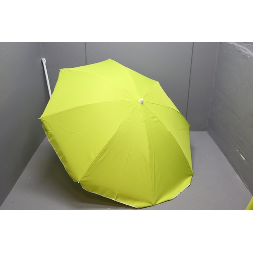 707 - Pair of Dunelm Beach Parasol Lime Umbrellas Approx 70