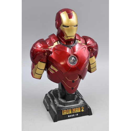 130 - Hot Toys Marvel Studios Iron Man 2 Mark IV 1/4th Scale Collectable Bust with Original Packaging (Pow... 