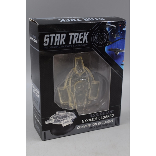 144 - Star Trek The Official Starships Collection U.S.S. Defiant NX-74205 Cloaked Convention Exclusive (On... 