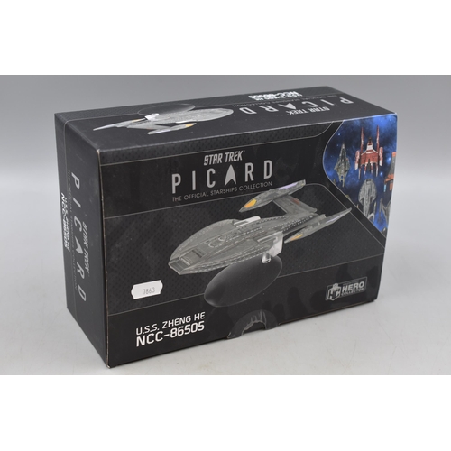 146 - Eaglemoss XL Star Trek PICARD U.S.S. Zheng He NCC-86505 with Die-Cast Base and Original Packaging