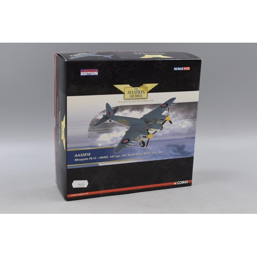 162 - Limited Edition Corgi The Aviation Archive Die-Cast Mosquito FB VI-HR405, 143 Sqn, RAF Banff Strike ... 