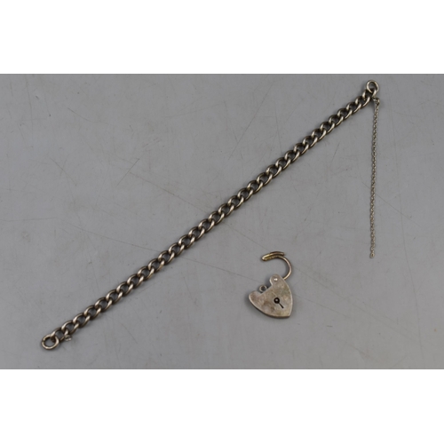 25 - Hallmarked London Silver Bracelet with Padlock Clasp