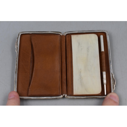 32 - A Hallmarked Birmingham Silver Samuel M Levi Card Case with pencil, Circa 1902