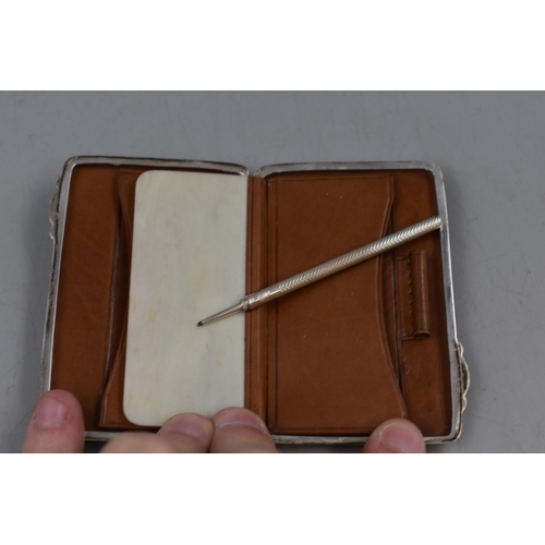 32 - A Hallmarked Birmingham Silver Samuel M Levi Card Case with pencil, Circa 1902