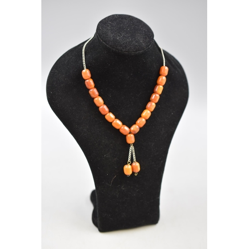 43 - Amber Prayer Bead Necklace