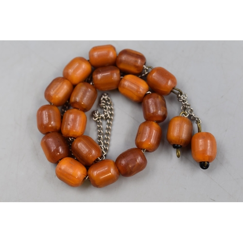 43 - Amber Prayer Bead Necklace