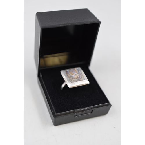 45 - Silver 925 Mother of Pearl Ring (Size O) Complete with Presentation Box