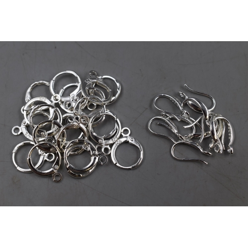 62 - Sixteen Pairs of 925. Silver Earrings, For Crafting