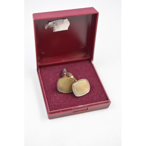 65 - Pair of Hallmarked Birmingham Silver Cufflinks Complete with Case