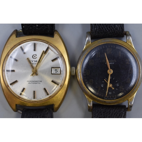 85 - CYMA: 36000 gents automatic chronometer wristwatch, with date aperture and a Newmark 5 Jewels (Both ... 