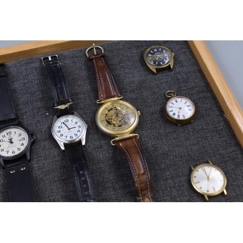 90 - Selection of 5 wrist Watches, Pocket Watch and Watch Head including Oriosa, Citron, Geneva and More ... 