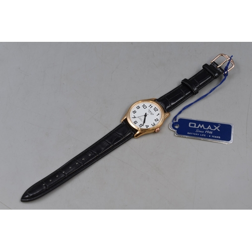 105 - OMAX Quartz Gents Watch with Tag (Working)