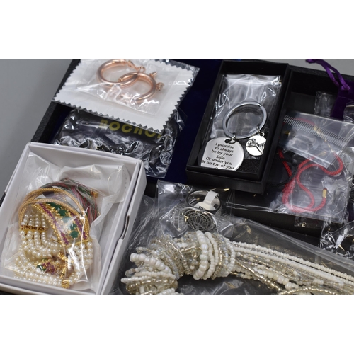 114 - Mixed Selection of New Packaged Jewellery to include Novelty Keyring, Virgo Bracelet, Necklaces and ... 