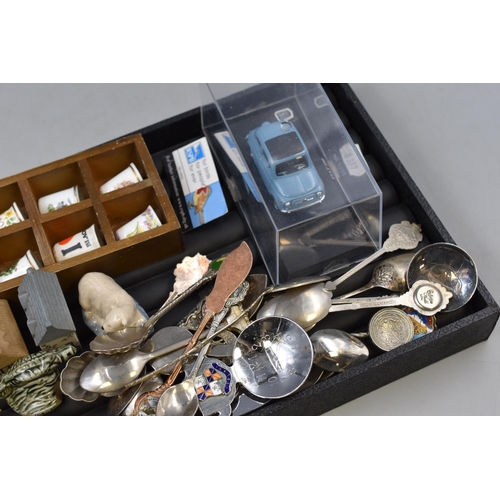 119 - A Mixed Selection of Collectables. Includes Collectable Teaspoons, Thimbles, Die Cast Cars (One Play... 